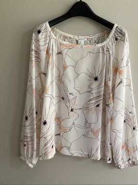 Club Monaco Floral Off-Shoulder Peasant Blouse Size Small